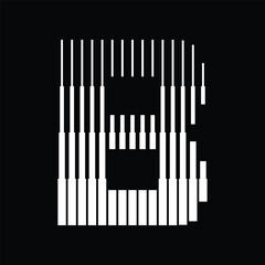 Letter B Logo with Abstract Line Pattern