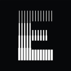 Letter E Alphabet Abstract Monogram Line Art Logo Vector Illustration