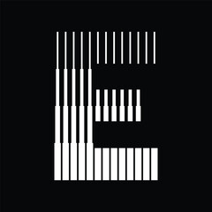 Letter E Logo with Abstract Line Pattern
