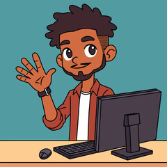 Artist cartoon illustration