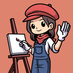 Artist cartoon illustration