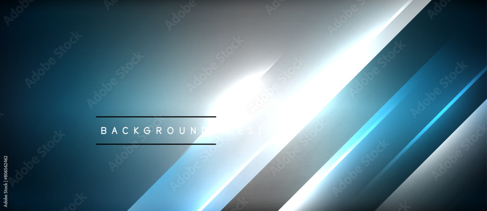 Aufkleber a sky blue background with glowing electric blue lines resembling automotive exterior lighting. disp