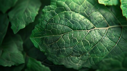The photo shows a close-up of a green leaf with water drops on it