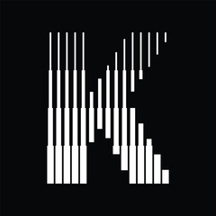 Letter K Logo with Abstract Line Pattern