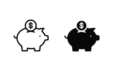 piggy bank icon vector