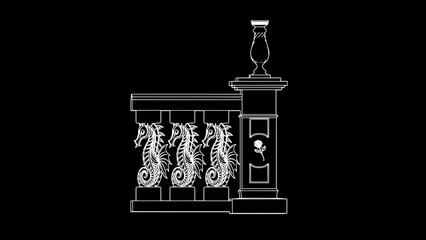 Balustrade and columns