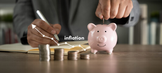 inflation as well as a monetary economy inflation graph Growing prices for groceries and food food expenses finance for businesses