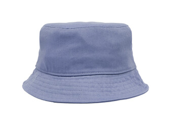 blue bucket hat isolated on white background