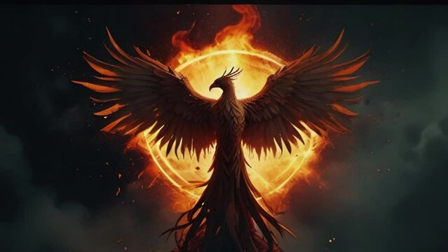 phoenix rising from ashes fire