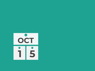 October  15 calendar reminder. 15 October  daily calendar icon template. Calendar 15 October  icon Design template. Vector illustration
