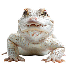 White alligator isolated on a transparent background