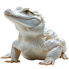 White alligator isolated on a transparent background