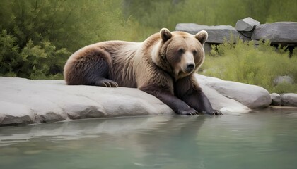 a-bear-relaxing-in-a-hot-spring- 2
