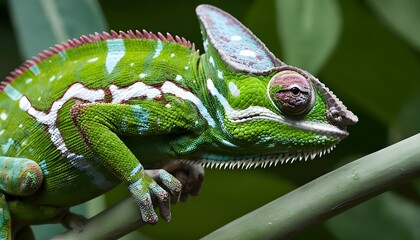 A Chameleon With Its Skin Mimicking The Texture Of