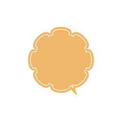 シンプルな黄色もこもこ吹き出し_二重線_右向き単品