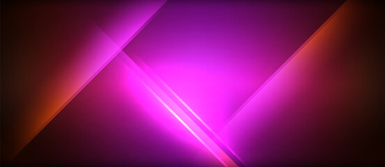 Obraz premium A vibrant mix of purple, violet, pink, magenta, and electric blue lights create a colorful pattern on a black background, resembling a triangle art piece with bold tints and shades