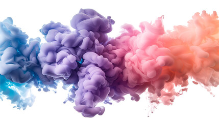 Obraz premium Multi-colored smoke spreads, a lonely rainbow decorates the place.