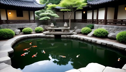 A Colorful Butterfly Gardentranquil Koi Pond Su  3