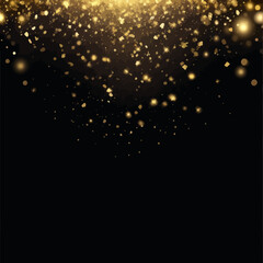 a black background with gold glitter
