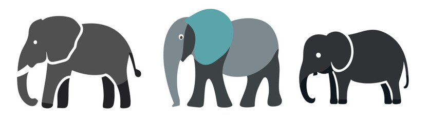 illustration of a silhouette of a elephants