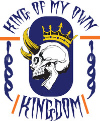 king of my own kingdom design t shirt and stickers 