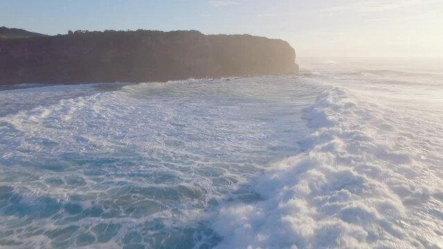 Sunrise drone shot of Gerringong in New South Wales Australia