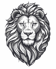 a lion's head with a long mane