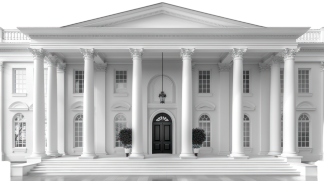 View of a classical home from the front isolated on a transparent background - Powered by Adobe