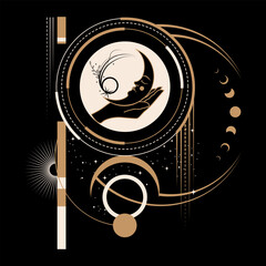 Fototapeta premium Magical Mystical and Esoteric Celestial Constellation Illustration