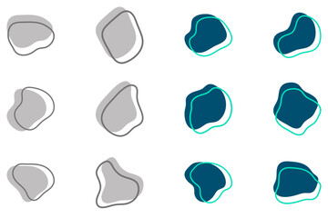 Simple blob abstract shape design set
