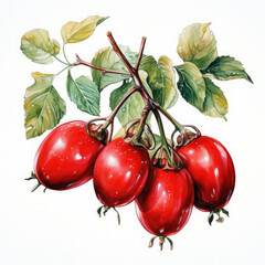 Watercolor Tamarillo Illustration, Generative Ai