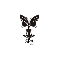 Obraz premium spa logo silhouette of beautiful thin woman's body