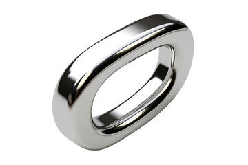 Shimmering Elegance: A Silver Ring on a White Canvas on White or PNG Transparent Background.