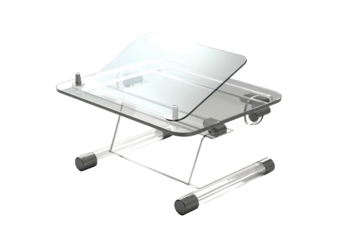 Rolling Dreams: A Glass Table on Wheels on White or PNG Transparent Background.
