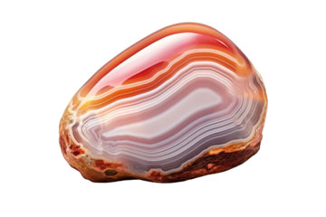 A Symphony of Red and White: Agate Artistry on White or PNG Transparent Background.