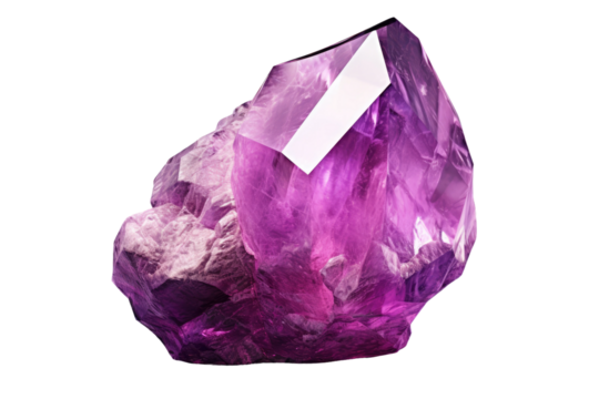 Mystical Purple Rock With White Stick on White or PNG Transparent Background.