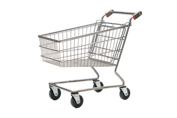 The Silver Guardian: A Shopping Carts Odyssey on White or PNG Transparent Background.