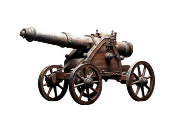 The Ancient Guardian: A Timeless Cannon on White or PNG Transparent Background.