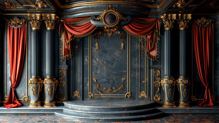 An elegant 3d Background Podium adorned with ornate - obrazy, fototapety, plakaty