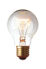 A single glowing light bulb with a visible filament