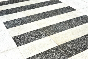 Crosswalk or Zebra crossing on road isolated on white background.  