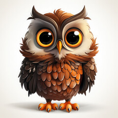Fototapeta premium Watercolor Nova owl, clipart Illustration, Generative Ai