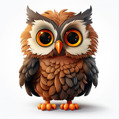 Fototapeta premium Watercolor Nova owl, clipart Illustration, Generative Ai