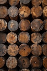 Fototapeta premium A pile of logs stacked on top of each other