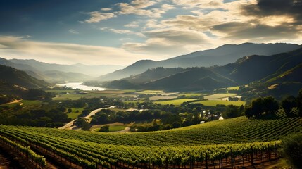 panoramic view of the vineyards of the Lavaux region in Switzerland