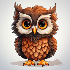 Fototapeta premium Watercolor Nova owl, clipart Illustration, Generative Ai