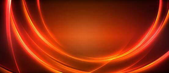 An artistic pattern of amber and orange tints and shades form a glowing wave on a dark background, resembling a circle of gas with hints of heat and peach. Stunning graphics