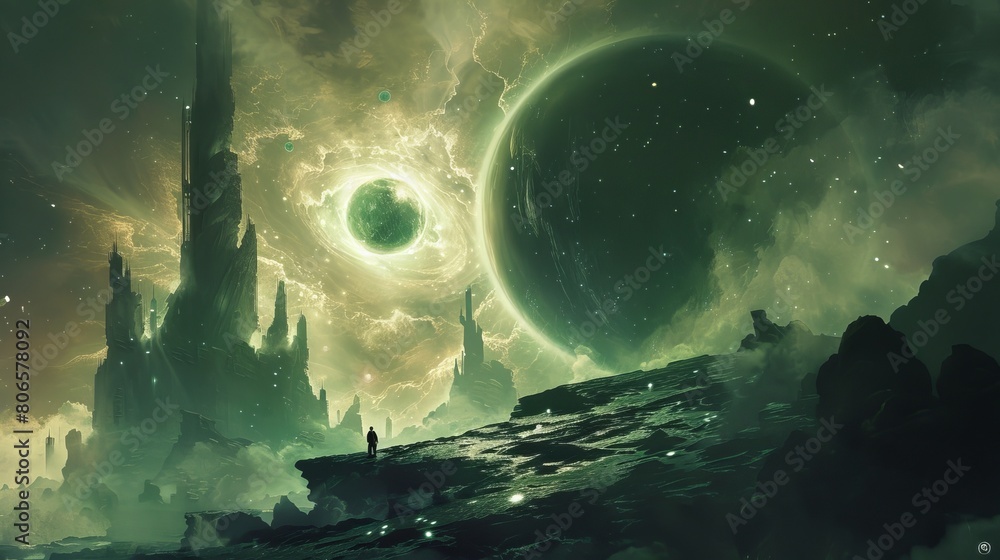 Canvas Prints an intimidating domain expansion enveloping the surroundings in a blend of shadows and cosmic energy