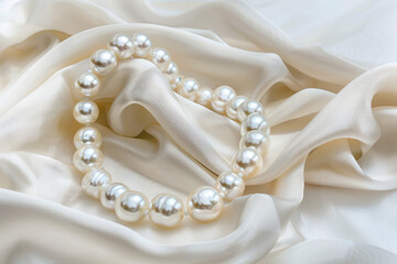 An exquisite pearl necklace with a soft luster and even round pearls