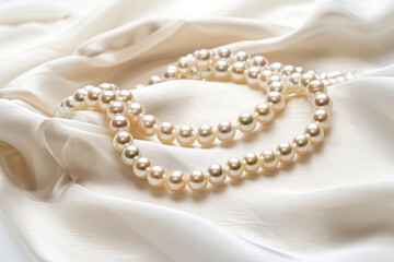 An exquisite pearl necklace with a soft luster and even round pearls